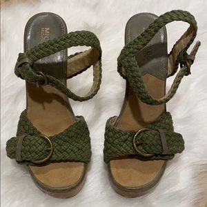 Michael Kors wood sandals.